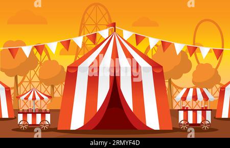 Isoliertes Karnevalszelt Vergnügungspark Vektor Stock Vektor