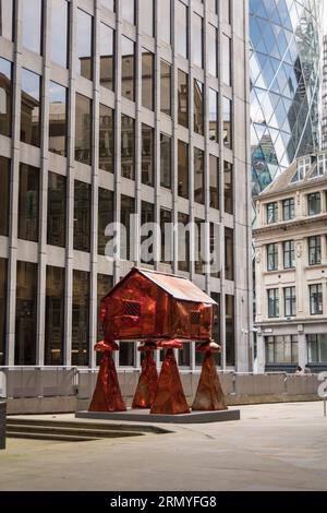 Der Granary aus pulverbeschichtetem Stahl von Jesse Pollock, Teil der Skulptur in der Stadt Stockfoto