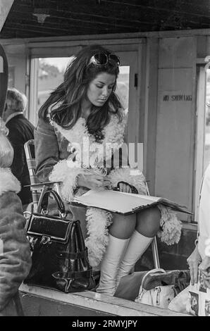 Woman in Pits beim Großen Preis von Watkins Glen F1 1970 Stockfoto