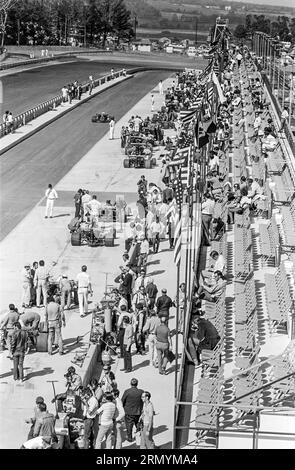 Pits beim Watkins Glen F1 Grand Prix 1971 Stockfoto