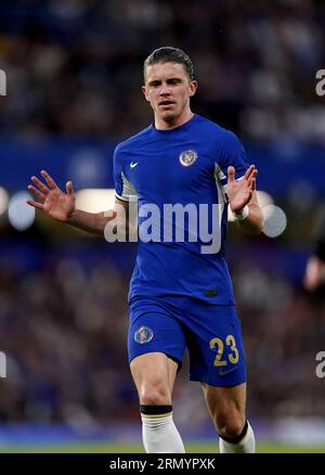 Chelsea’s Conor Gallagher während des Carabao Cup-Spiels in der zweiten Runde in Stamford Bridge, London. Bilddatum: Mittwoch, 30. August 2023. Stockfoto