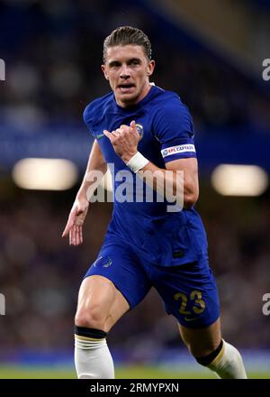 Chelsea’s Conor Gallagher während des Carabao Cup-Spiels in der zweiten Runde in Stamford Bridge, London. Bilddatum: Mittwoch, 30. August 2023. Stockfoto