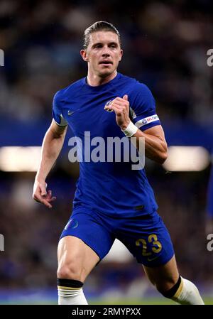 Chelsea’s Conor Gallagher während des Carabao Cup-Spiels in der zweiten Runde in Stamford Bridge, London. Bilddatum: Mittwoch, 30. August 2023. Stockfoto