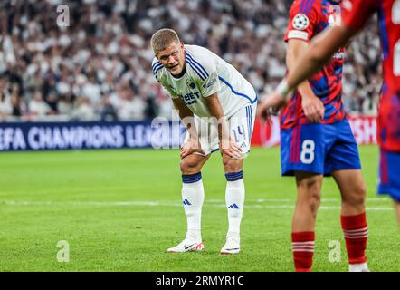 Kopenhagen, Dänemark. 30. August 2023. Andreas Cornelius (14) vom FC Kopenhagen beim Qualifikationsspiel der UEFA Champions League zwischen dem FC Kopenhagen und Rakow Czestochowa in Parken in Kopenhagen. (Foto: Gonzales Photo/Alamy Live News Stockfoto