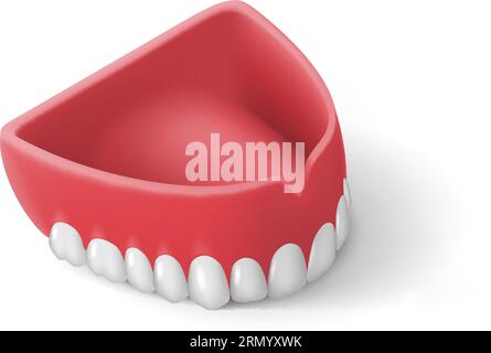 Zahnersatz. Falsches Backensymbol. Isometrische Abbildung des Symbols „Upper Jaw“ (obere Backe) auf weißem Hintergrund. Kieferorthopädisches Behandlungskonzept Stock Vektor