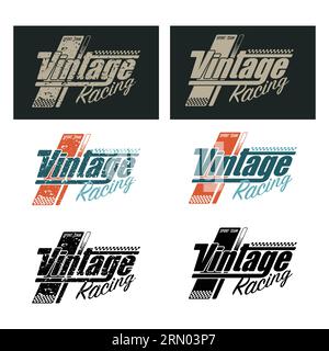 Alte Grunge-Embleme aus dem Vintage-Rennsport Stock Vektor