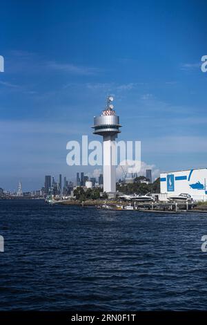 Bilder aus dem Hafen von Meblurne an einem schönen sonnigen Tag. Stockfoto