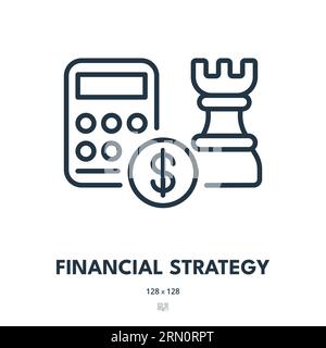 Symbol "Finanzstrategie". Finanzen, Investitionen, Planung. Bearbeitbare Kontur. Symbol „Einfacher Vektor“ Stock Vektor