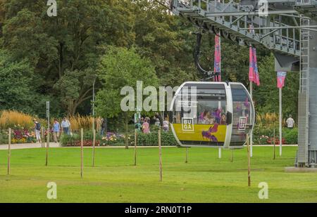 Seilbahnstation, Luisenpark, Bundesgartenschau 2023, Mannheim, Baden-Württemberg, Deutschland Stockfoto