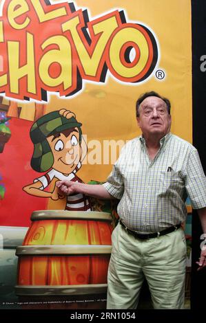 Das am 10. Oktober 2006 aufgenommene Bild zeigt den mexikanischen Komiker Roberto Gomez Bolanos, der an der Präsentation der Fernsehserie El Chavo Animado in Mexiko-Stadt, der Hauptstadt Mexikos, teilnimmt. (vf) MEXICO-CANCUN-COMEDIAN-ROBERTO GOMEZ BOLANOS FranciscoxMorales/DammxPhoto PUBLICATIONxNOTxINxCHN das Bild, das AM 10. Oktober 2006 aufgenommen wurde, zeigt den MEXIKANISCHEN Komiker Roberto Gomez Bolanos, der an der PRÄSENTATION der Fernsehserie El Chavo Animado in Mexiko-Stadt beteiligt ist Stockfoto