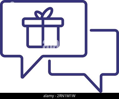 Dialog über das Symbol für die Geschenkzeile Stock Vektor