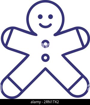 Symbol für Lebkuchen-man-Linie Stock Vektor