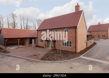 Stradishall, Suffolk, England - 18. Januar 2019: Luxus-Neubau im Bau Stockfoto