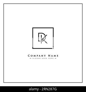 DK Vector Logo-Vorlage – einfaches Symbol für den Anfangsbuchstaben D und K Monogramm Stock Vektor