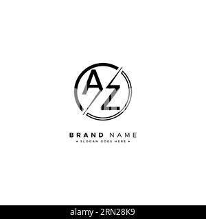 Abstraktes AZ-Logo – Vorlage für Initial Monogramm für Alphabet A und Z Stock Vektor