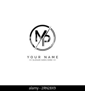 MP Minimal Vector Logo - einfaches Business-Logo für Monogramm M und P Stock Vektor