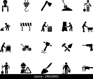 Symbolsatz für Konstruktion und Reparatur Stock Vektor