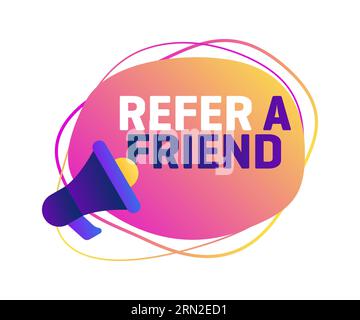 Werbeplakat für Freunde empfehlen Stock Vektor