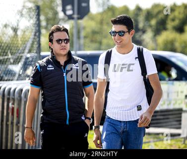 MONZA - 31.08.2023, MONZA - Esteban Ocon (Alpine) trifft zum Medientag auf der Autodromo Nazionale Monza-Strecke im Vorfeld des Großen Preises von Italien ein. ANP SEM VAN DER WAL Stockfoto