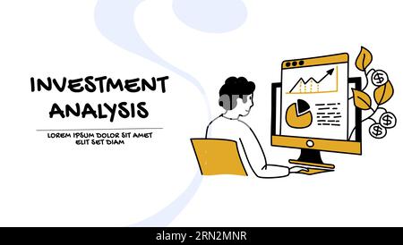 Investitionsanalyse und Konzept zur Risikominderung Stock Vektor