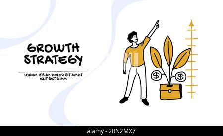 Konzept einer Wachstumsstrategie in den Bereichen Finanzen und Investitionen Stock Vektor