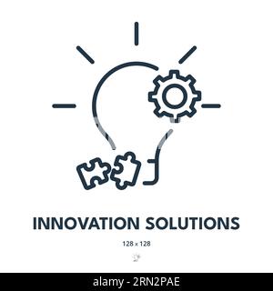 Symbol Für Innovationslösungen. Lösung, Kreativität, Idee. Bearbeitbare Kontur. Symbol „Einfacher Vektor“ Stock Vektor