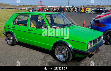 Volkswagen VW Golf Mk1 Mark i l Green Vintage Retro Show Shine Day Out, Melbourne Victoria Stockfoto