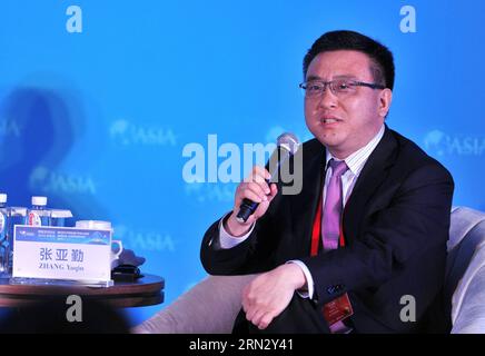 Präsident von Baidu Zhang Yaqin spricht auf dem Unterforum mit dem Thema Doing Business the Internet Way während des Boao Forum for Asia (BFA) 2015 in Boao, Provinz Hainan in Südchina, am 29. März 2015. ) (mt) CHINA-BOAO-BFA 2015-DOING BUSINESS THE INTERNET WAY(CN) YangxGuanyu PUBLICATIONxNOTxINxCHN Präsident von Baidu Zhang Yaqin spricht AUF dem Unterforum mit dem Thema Doing Business The Internet Way während des Boao Forum for Asia BfA 2015 in Boao South China Provinz S Hainan März 29 2015 Mt China Boao BfA 2015 Geschäftsabwicklung auf dem Internet-Weg CN PUBLICATIONxNOTxINxCHN Stockfoto