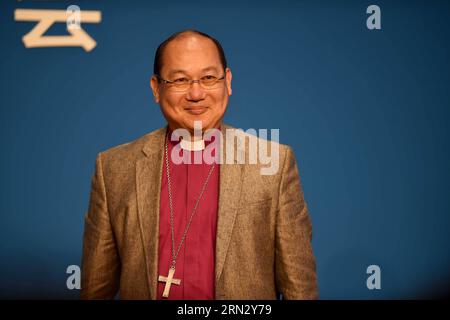 Paul Kwong, Erzbischof von Hong Kong Sheng Kung Hui (Anglican), spricht während einer Fernsehdebatte zum Thema Frieden und Harmonie: Die Aufklärung der Religionen auf dem Boao Forum for Asia (BFA) 2015 in Boao, Provinz Hainan in Südchina, am 29. März 2015. )(wjq) CHINA-BOAO-BFA 2015-TV DEBATE (CN) GuoxCheng PUBLICATIONxNOTxINxCHN Paul Kwong Arch Bischof des Hong Kong Sheng Kung Hui Anglican spricht während einer TV-Debatte Sitzung ZUM Thema Frieden und Harmonie die Aufklärung der Religionen des Boao Forum for Asia BfA 2015 in der Provinz Boao Süd-China im März S Hainan 29 2015 China Boao BfA 2015 TV Deb Stockfoto