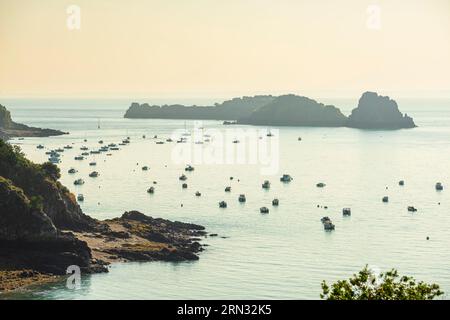 Frankreich, Ille et Vilaine, Emerald Coast, Cancale, Cancale Rock und Rimains Island Stockfoto