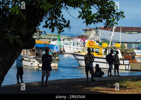 Papua-Neuguinea, Milne Bay Province, Entrecastreaux Sea, Alotau, der Hafen Stockfoto