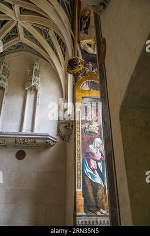 Frankreich, Paris, Musée de Cluny - Musée national du Moyen-Age (Mittelaltermuseum im ehemaligen Hotel de Cluny), die extravagante gotische Kapelle Stockfoto