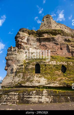 Frankreich, Bas Rhin, regionaler Naturpark der nördlichen Vogesen, Lembach, Ruinen der Burg Fleckenstein Stockfoto