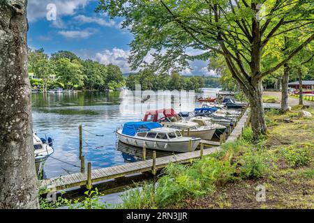 Landeplatz auf dem Skyttehuset-Campingplatz Neart Silkeborg im dänischen Hochland des Sees, Dänemark Stockfoto