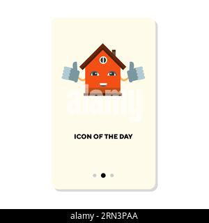 Symbol „Haus lächelnd flach“ Stock Vektor