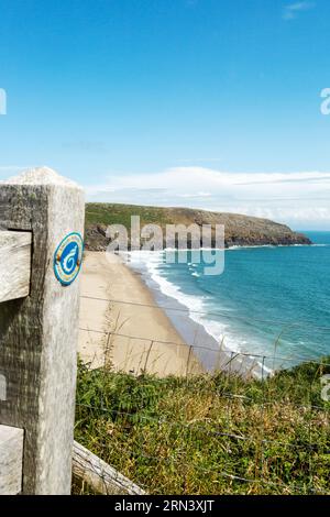 Porth Ceiriad Strand am Wales Coast Path auf der Llyn Halbinsel, Gwynedd, Wales Stockfoto