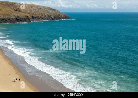 Porth Ceiriad Strand am Wales Coast Path auf der Llyn Halbinsel, Gwynedd, Wales Stockfoto