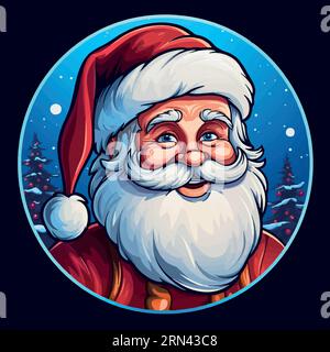 Wunderschöne Vektorikone des Weihnachtsmanns Stock Vektor