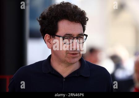 Monza, Italien. August 2023 31. Ehemaliger Teamchef von Scuderia Ferrari Mattia Binotto im Fahrerlager bei Vorschauen vor dem F1 Grand Prix of Italy im Autodromo Nazionale am 31. August 2023 in Monza, Italien. Dank: Marco Canoniero/Alamy Live News Stockfoto