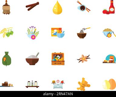 Essen Icon Set Stock Vektor