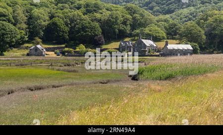 Mawddach Mündung bei Fairbourne, Wales, Großbritannien Stockfoto