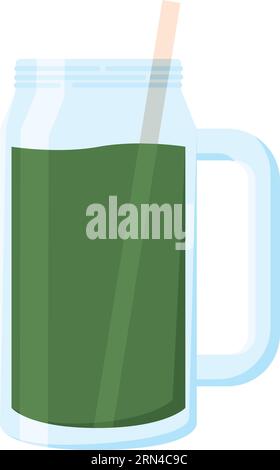 Isoliertes grünes veganes Smoothie-Symbol Vektor-Illustration Stock Vektor