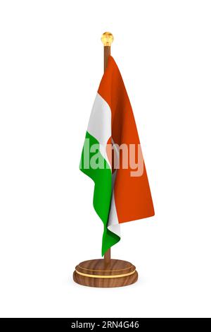 Niger-Flagge auf weißem Hintergrund. Isolierte 3D-Darstellung Stockfoto