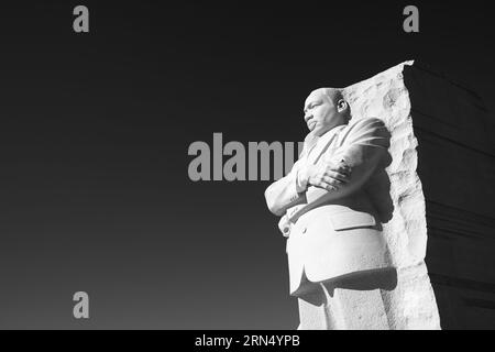 WASHINGTON DC, USA - Die zentrale Statue im Herzen der Gedenkstätte, geformt durch Lei Ellen Orth. Das im Jahr 2011 eröffnete das Martin Luther King Jr. Memorial liegt am Ufer des Tidal Basin in Washington DC und erinnert an die civil rights Leader. Stockfoto