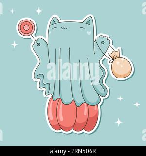 Halloween Vektor Dekoration Aufkleber.Hand gezeichnet Stock Vektor