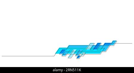 Digitales grafisches Designelement in einer Zeile minimalistisch mit farbiger einfarbiger grafischer Balkenvektorillustration für Dekoration, Kopfzeile, Fußzeile, Ornam Stock Vektor