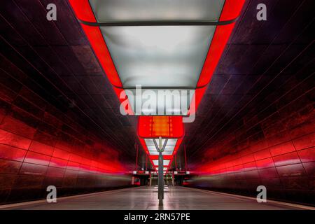 U-Bahnstation HafenCity University, Hamburg, Deutschland Stockfoto