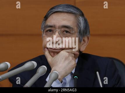 (150619) -- TOKIO, 19. Juni 2015 -- der Gouverneur der Bank of Japan (BOJ) Haruhiko Kuroda nimmt am 19. Juni 2015 an einer Pressekonferenz in seiner Zentrale in Tokio, der Hauptstadt Japans, Teil. ) JAPAN-TOKIO-ECONOMY-BANK OF JAPAN Stringer PUBLICATIONxNOTxINxCHN Tokio 19. Juni 2015 Bank of Japan BOJ Gouverneur Haruhiko Kuroda nimmt an einer Pressekonferenz AM Sitz in Tokio Hauptstadt von Japan Teil 19. Juni 2015 Japan Tokyo Economy Bank of Japan Stringer PUBLICATIONxNOTxINxCHN Stockfoto