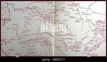 Eine Karte von Mittelfrankreich aus dem Jahr 1939 - Une carte du Centre de la France de 1939 Stockfoto