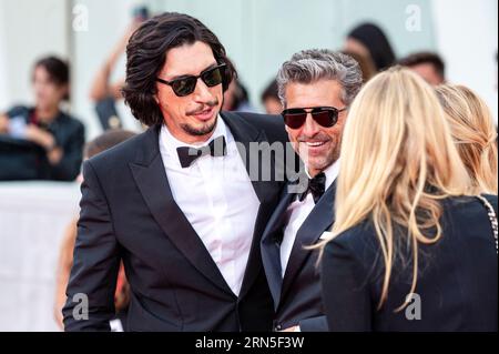 Venedig, Italien. August 31, 2023. Adam Driver und Patrick Dempsey kommen bei der Premiere von Ferrari im Sala Grande auf dem 80. Internationalen Filmfestival in Venedig an. Quelle: Euan Cherry/Alamy Live News Stockfoto